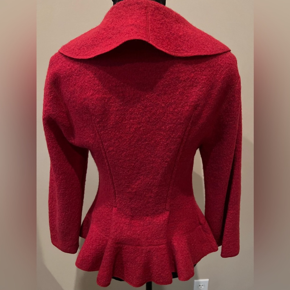 Ruby Rd. Wool Orange Ruffle Jacket Szm - image 5